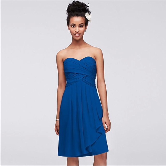David's Bridal Dresses & Skirts - David’s Bridal Short Crinkle Chiffon Dress